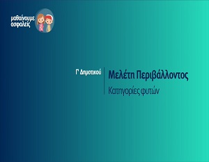 Μαθαίνουμε ασφαλείς: Μελέτη Περιβάλλοντος - Κατηγορίες φυτών